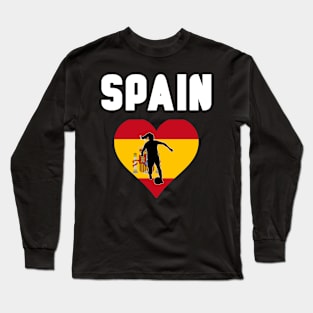 Spain Women Football Player Long Sleeve T-Shirt